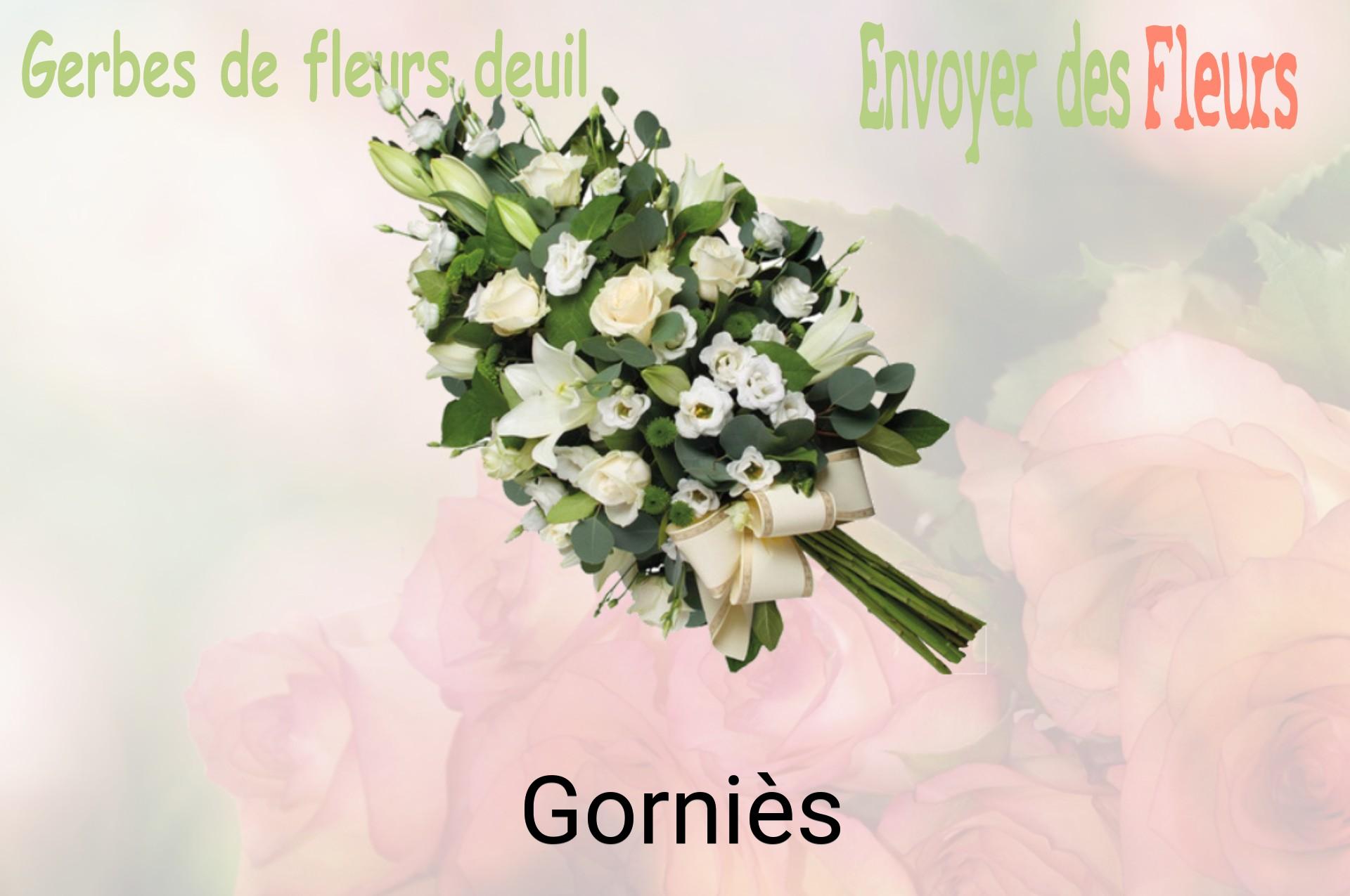Gerbe de fleurs de deuil livrée à Gorniès